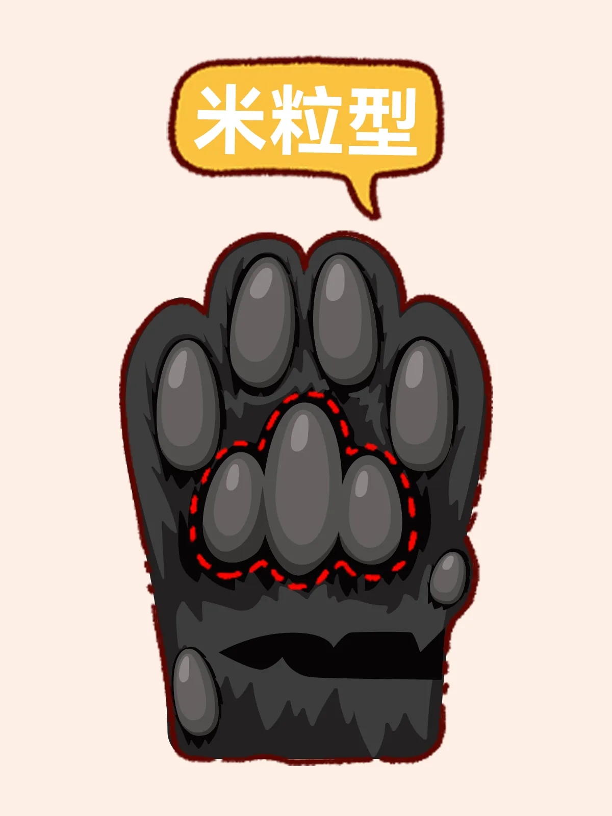 米粒型猫咪肉垫示意图