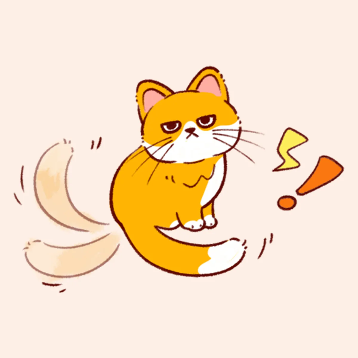猫咪尾巴大幅度摆动示意图