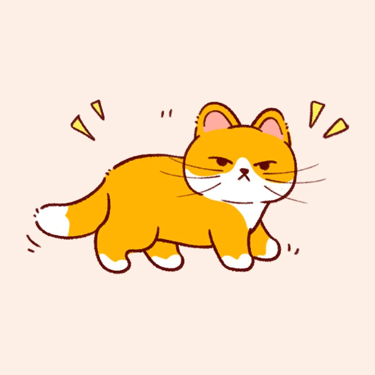 猫咪尾巴下垂示意图