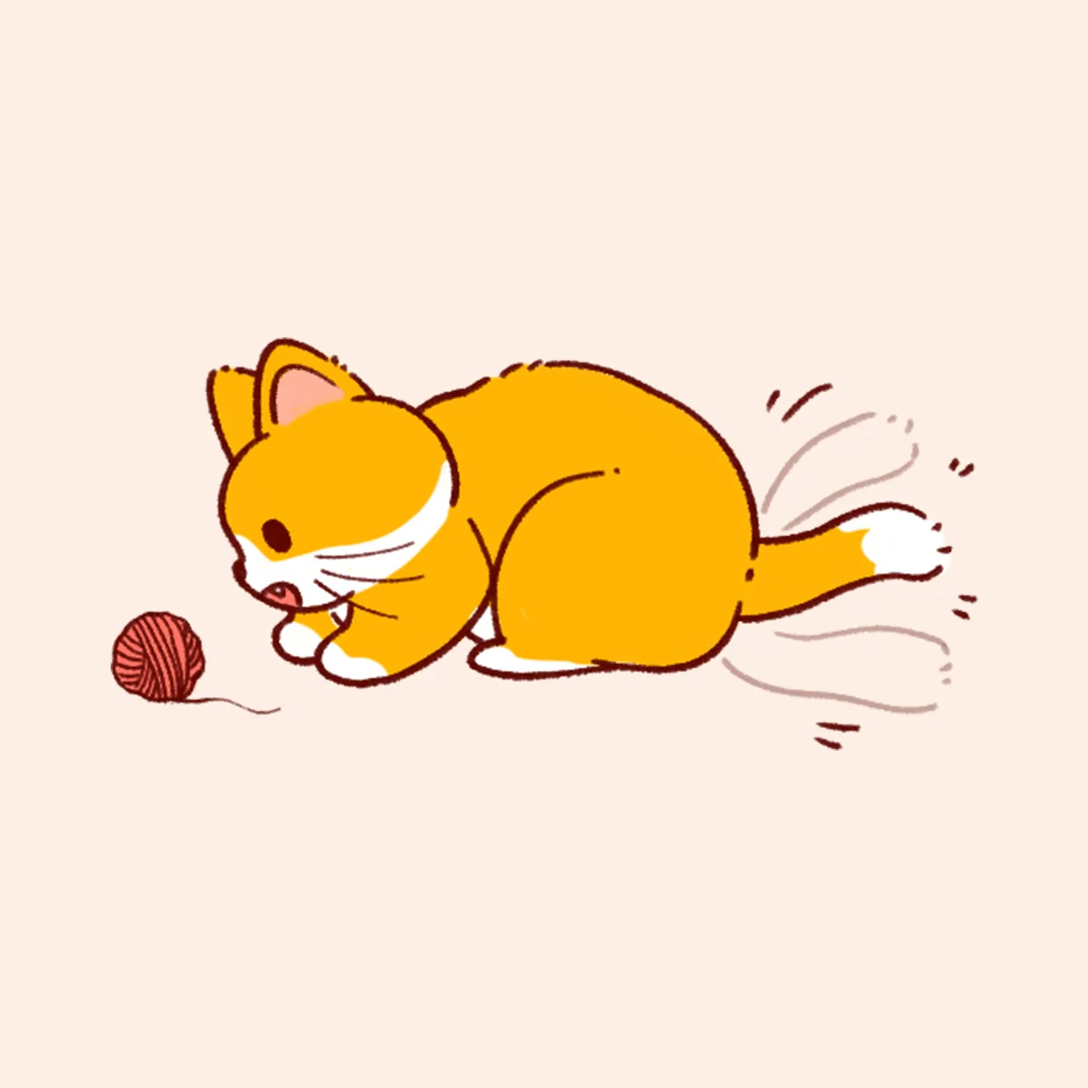 猫咪尾巴贴地快速晃动示意图