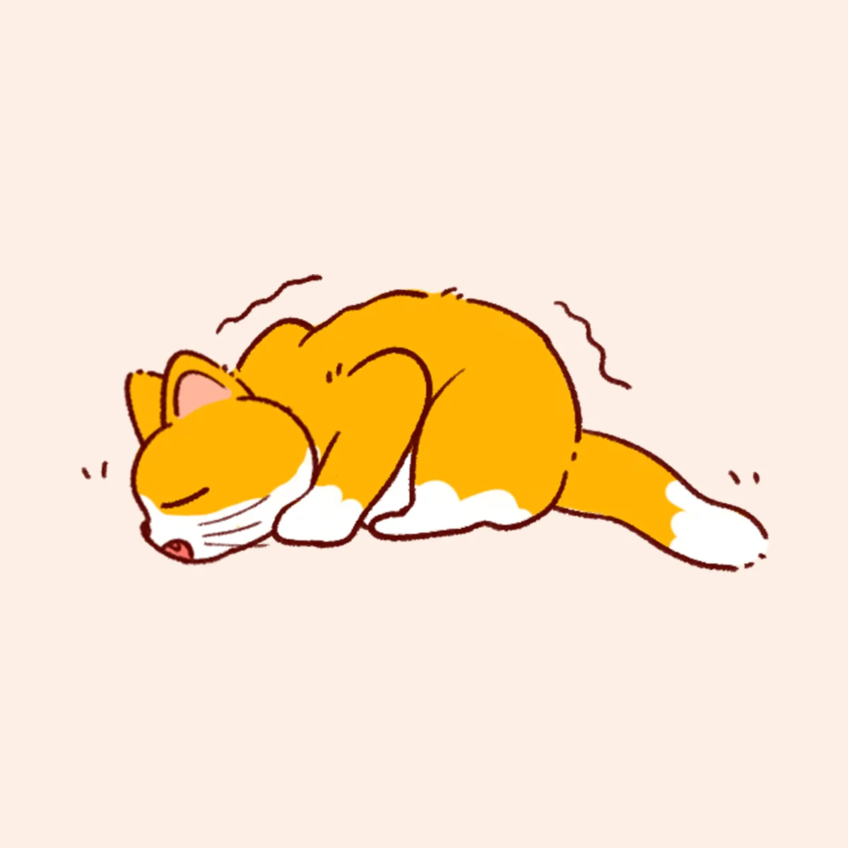 猫咪尾巴贴地不动示意图